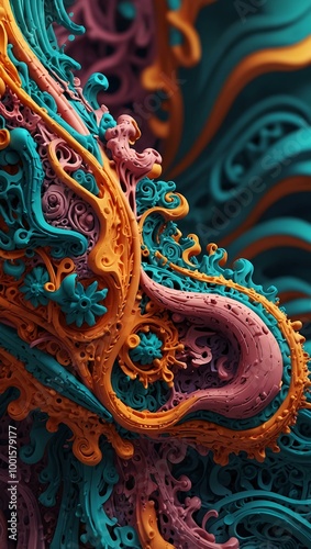 Exploring 3D abstract doodles in a biomorphic style.