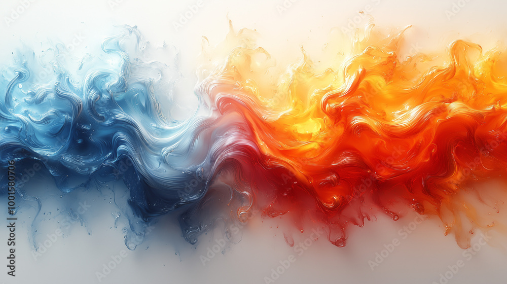 Un tableau vibrant présente des flammes orange et jaunes dans un ciel rouge, créant une texture de fumée. Cette illustration en aquarelle évoque un mouvement chaud et coloré, parfaite pour un papier p Un tableau vibrant présente des flammes orange et jaunes dans un ciel rouge, créant une texture de fumée. Cette illustration en aquarelle évoque un mouvement chaud et coloré, parfaite pour un papier p