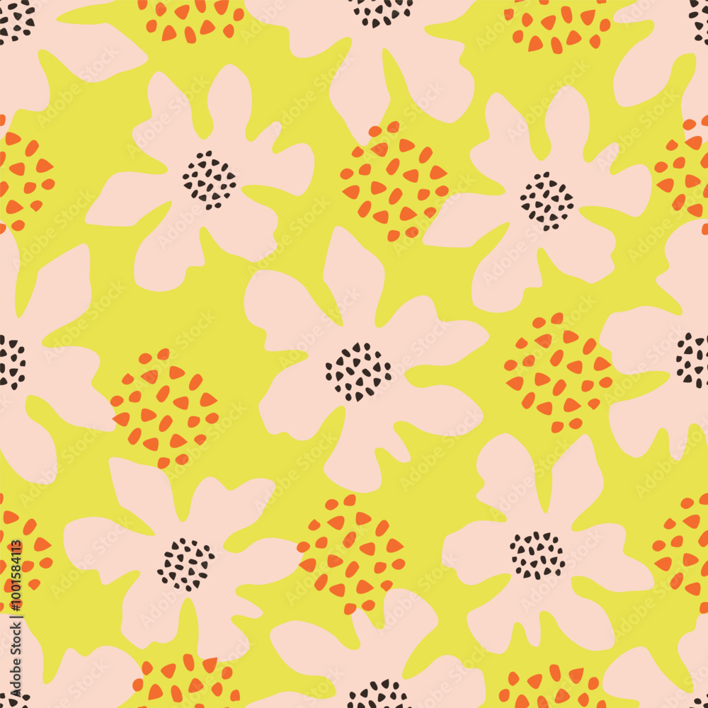 Beautiful pattern with flowers and leaf. Floral vector illustration. Beautiful pattern with flowers and leaf. Floral vector illustration.