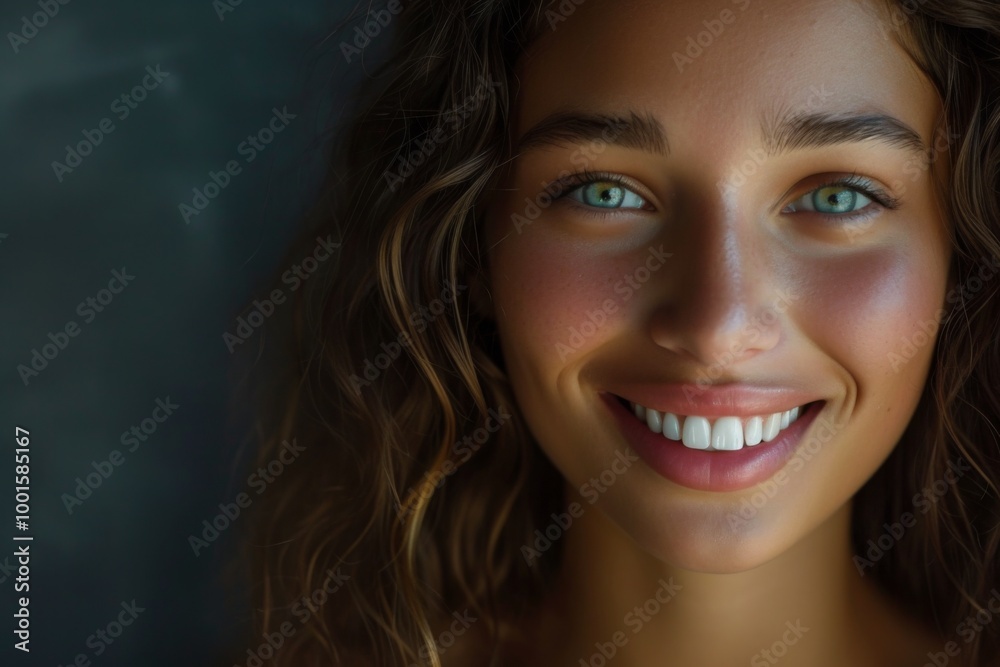 Beautiful Woman With Green Eyes Smiling - Portrait Photography Beautiful Woman With Green Eyes Smiling - Portrait Photography