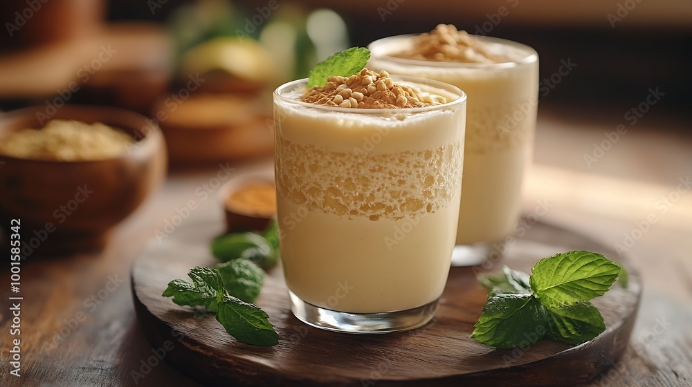 selective focus of healthy drink Sattu or Sattoo : Generative AI selective focus of healthy drink Sattu or Sattoo : Generative AI