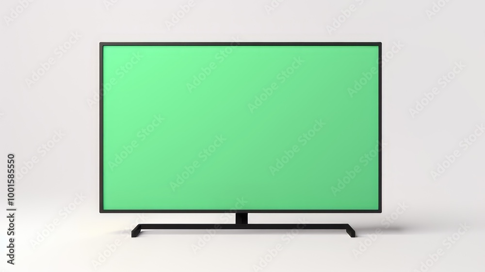 LCD TV on a white background. Plasma green screen. Mockup LCD TV on a white background. Plasma green screen. Mockup