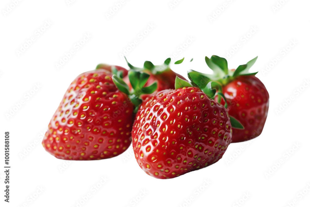 Bright and Vibrant Strawberries in a Bunch Isolated on Transparent Background Bright and Vibrant Strawberries in a Bunch Isolated on Transparent Background