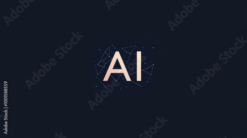 Minimalist logo featuring "AI" in a sleek typeface, complemented by simple tech elements and a clean color scheme