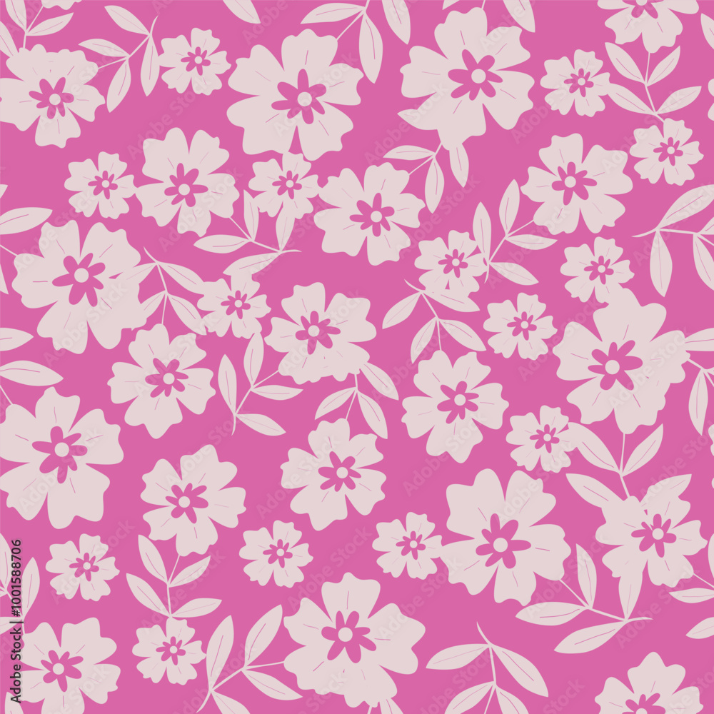 Beautiful pattern with flowers and leaf. Floral vector illustration. Beautiful pattern with flowers and leaf. Floral vector illustration.