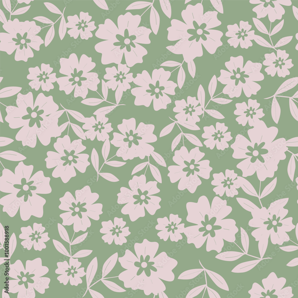 Beautiful pattern with flowers and leaf. Floral vector illustration. Beautiful pattern with flowers and leaf. Floral vector illustration.