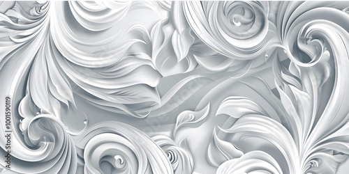 3D White Pattern Waves Wall Decorative Panel Texture 