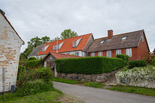 Buildings on island of Nyord in Denmark