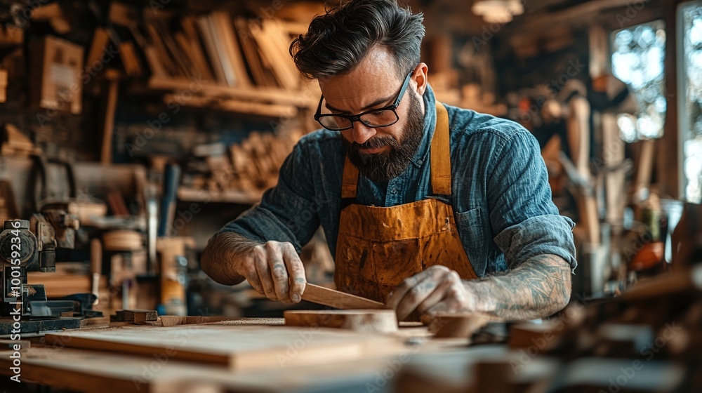 pandemic DIY woodwork project by a carpenter at home, reflecting self-reliance and craftsmanship skills, and celebrating labor day with creative woodworking