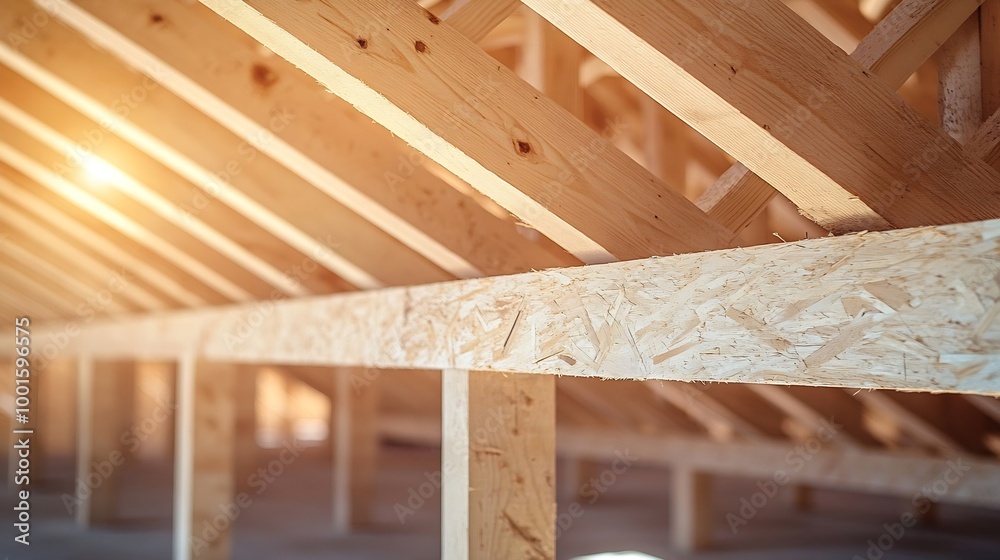 In course of remodeling house construction improvement framing beams wooden trusses were installed in an unfinished area : Generative AI In course of remodeling house construction improvement framing beams wooden trusses were installed in an unfinished area : Generative AI