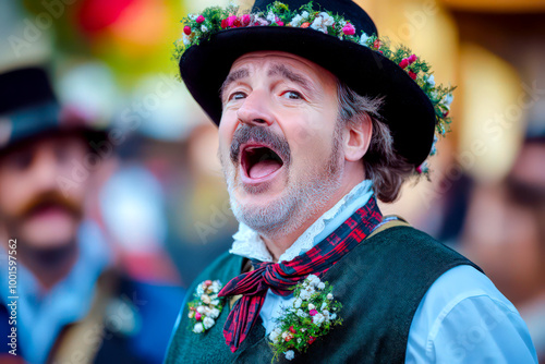 A traditional Bavarian yodeling performance.  photo