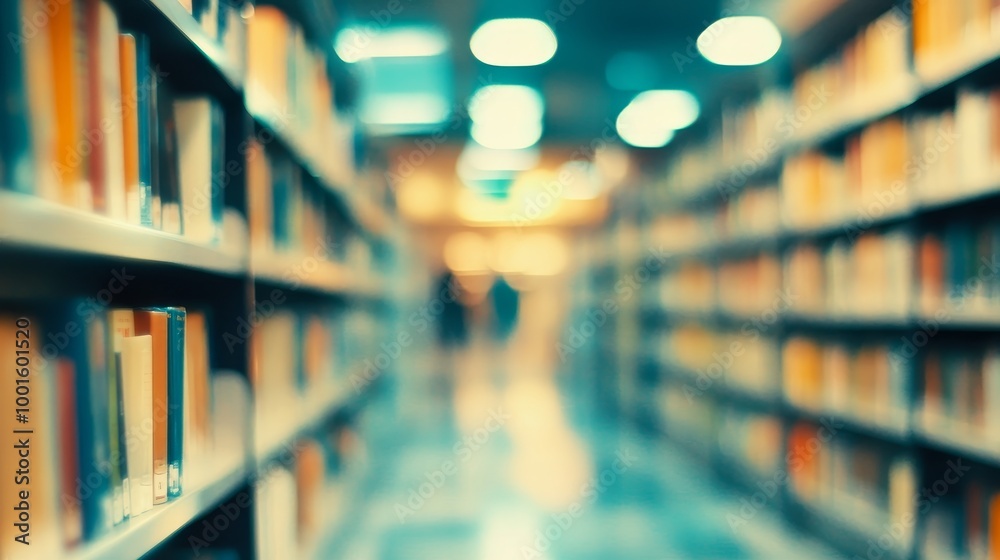 Blurred public library interior composition background Blurred public library interior composition background