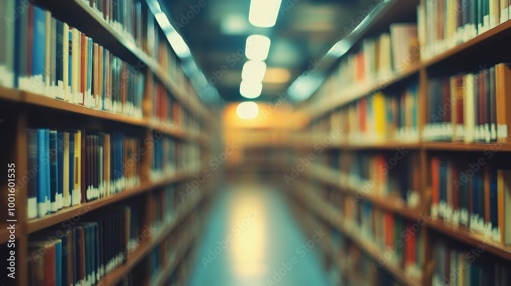Blurred public library interior composition background Blurred public library interior composition background