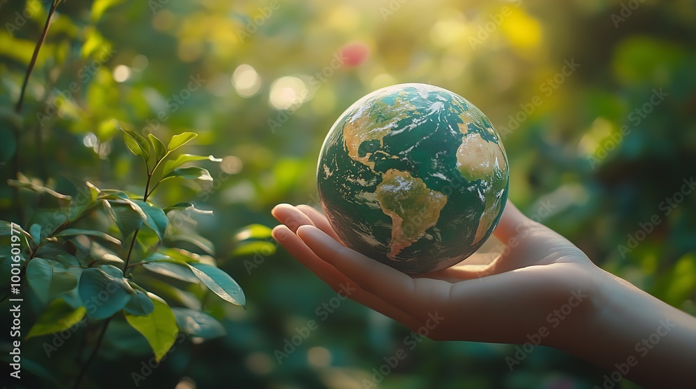Environment Green earth ball in hand in green forest background Ecosystem Earth Day Forest conservation CSR ESG NET ZERO : Generative AI Environment Green earth ball in hand in green forest background Ecosystem Earth Day Forest conservation CSR ESG NET ZERO : Generative AI
