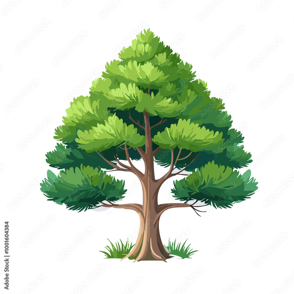 Fototapeta premium Pine tree vector art landscape illustration design