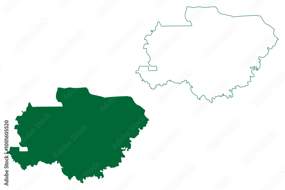 Obraz premium Siddharthnagar district (Uttar Pradesh State, Republic of India) map vector illustration, scribble sketch Siddharthnagar map