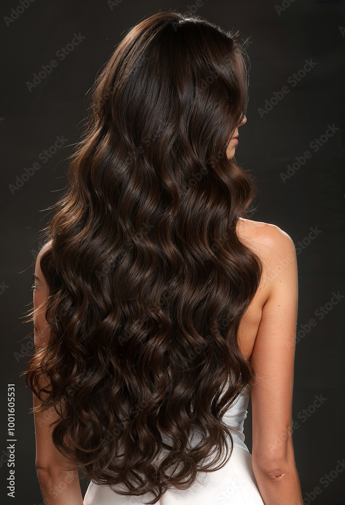 model with long wavy dark brown hairs model with long wavy dark brown hairs