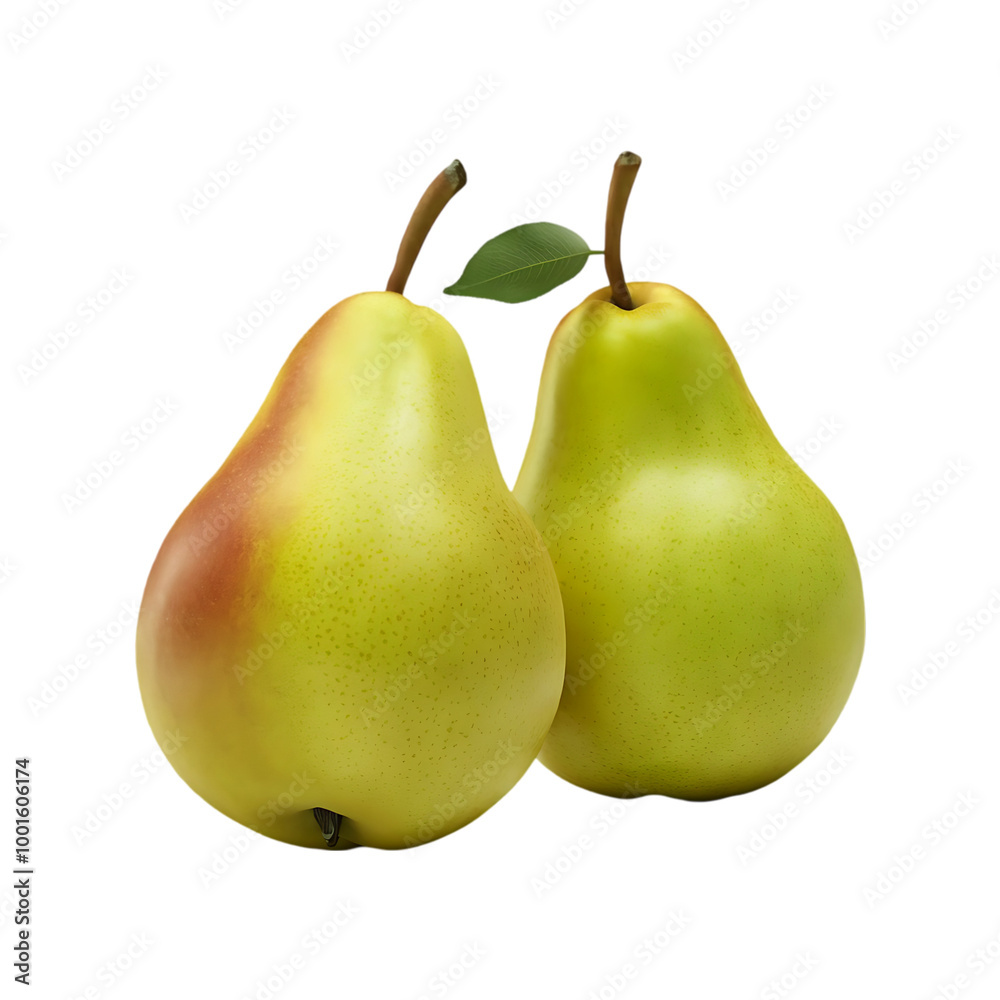 Fresh green pear fruit isolated on a transparent background by AI generative Fresh green pear fruit isolated on a transparent background by AI generative