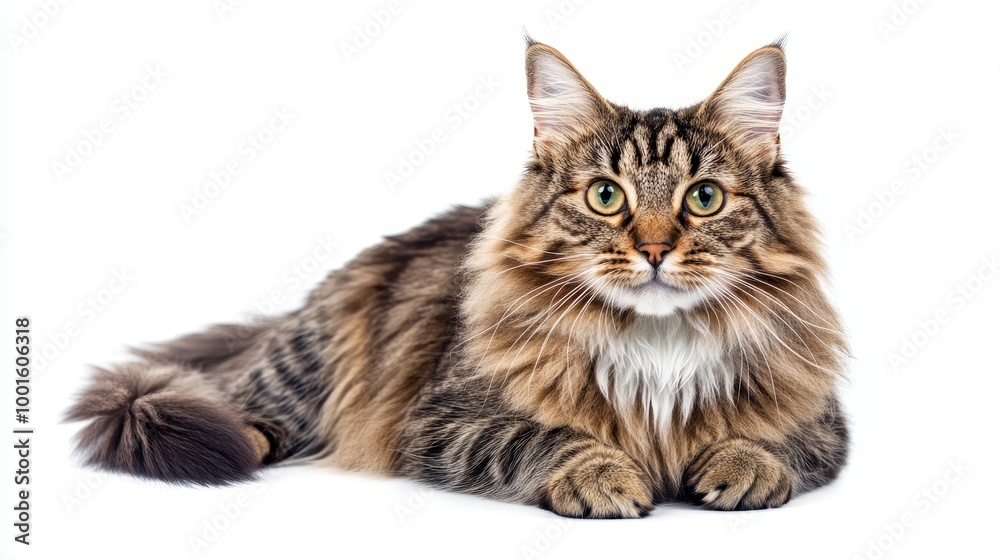 Cat isolated on white background composition Cat isolated on white background composition