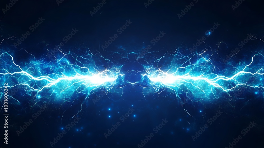 Abstract Blue Electric Lightning Energy Background Abstract Blue Electric Lightning Energy Background