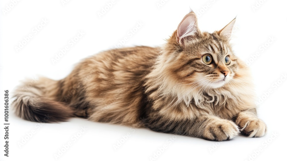 Cat isolated on white background composition Cat isolated on white background composition
