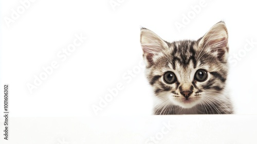Cat isolated on white background composition