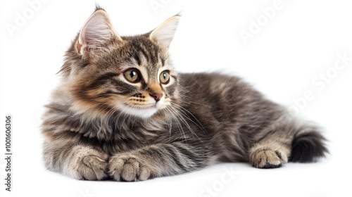 Cat isolated on white background composition