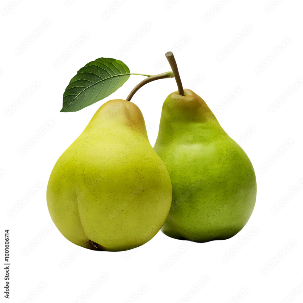 Fresh green pear fruit isolated on a transparent background by AI generative Fresh green pear fruit isolated on a transparent background by AI generative