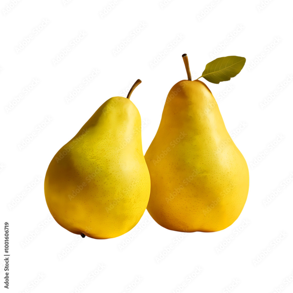 Fresh green pear fruit isolated on a transparent background by AI generative Fresh green pear fruit isolated on a transparent background by AI generative