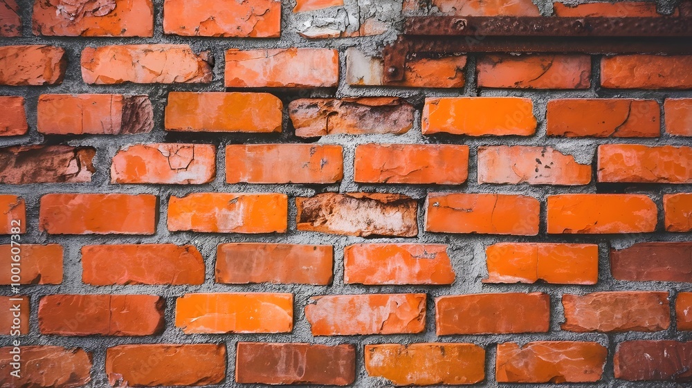 Grunge background featuring orange bricks and rusted metal Grunge background featuring orange bricks and rusted metal