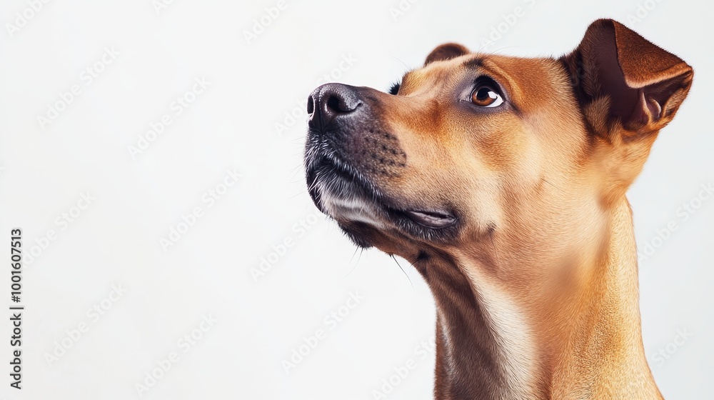 Dog isolated on white background composition Dog isolated on white background composition