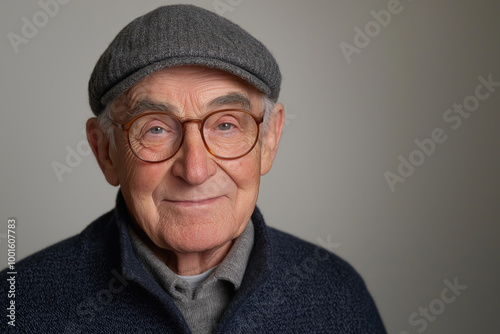 Elderly Man On White Backgr...