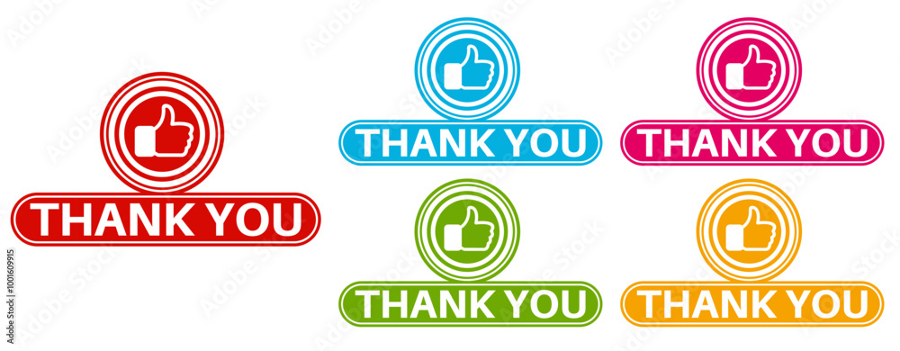 set stylish sign thank you icon. appreciate template banner design vector illustration set stylish sign thank you icon. appreciate template banner design vector illustration