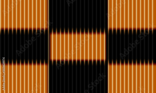 The ribbed texture of the glass with an overlay of light highlights. Background with a checkerboard pattern. Vector illustration.