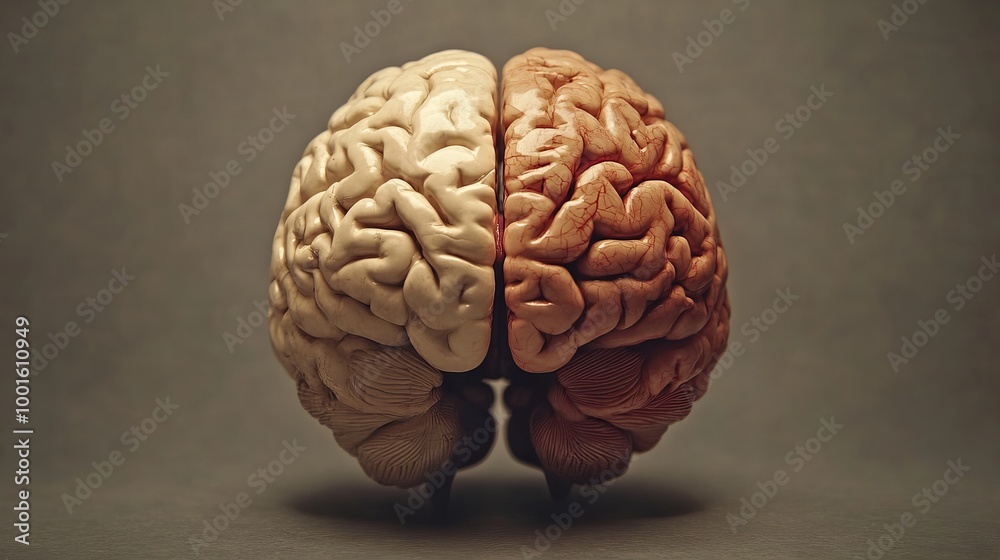 3d illustration of a brain hemispheres 3d illustration of a brain hemispheres