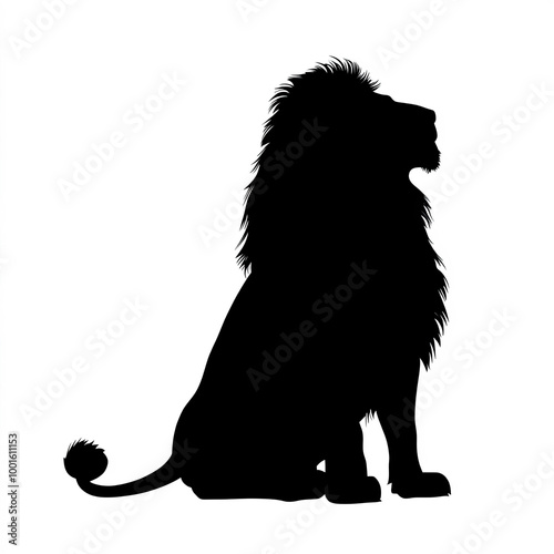 Sitting Lion Silhouette, Il...