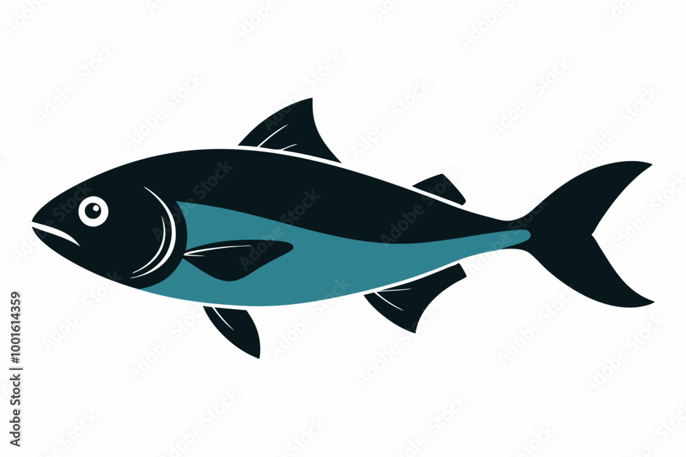 Fototapeta premium Pacific halibut fish creative vector design