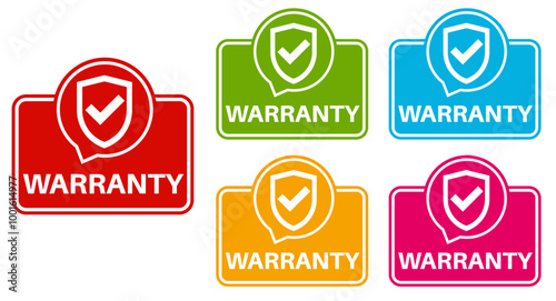 set elegant warranty icon. extended warranty label badge template design vector illustration