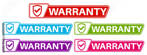 set elegant warranty icon. extended warranty label badge template design vector illustration