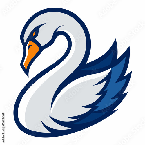 "Swan Mascot Logo - Vector Illustration, SVG Files for Cricut & Silhouette"