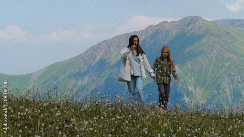 People walking in the mountains People walking in the mountains