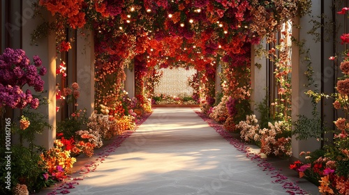 Beautiful wedding stage with flowers. elegant decoration background.
