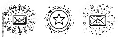 The circular arrows surrounding the star icon symbolise quality enhancement and continuous improvement.