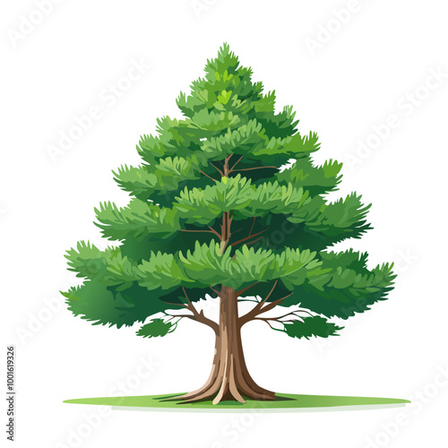 Pine tree vector art landscape illustration design