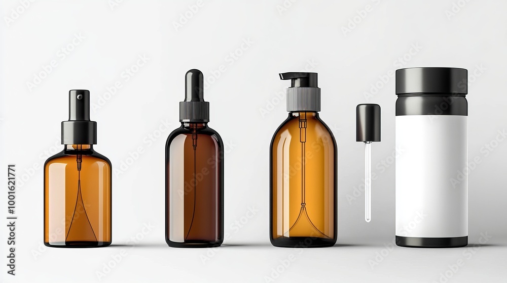 Brown cosmetic bottle isolated on white background
Brown cosmetic bottle isolated on white background