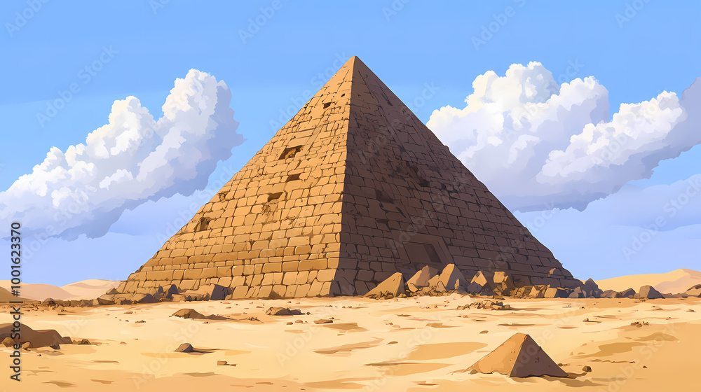 Egyptian pyramid ancient building tomb under construction arch viz cutout. Egyptian Tomb. Illustration Egyptian pyramid ancient building tomb under construction arch viz cutout. Egyptian Tomb. Illustration