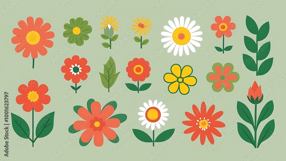 Seamless background with flowers. Generative Ai. Seamless background with flowers. Generative Ai.
