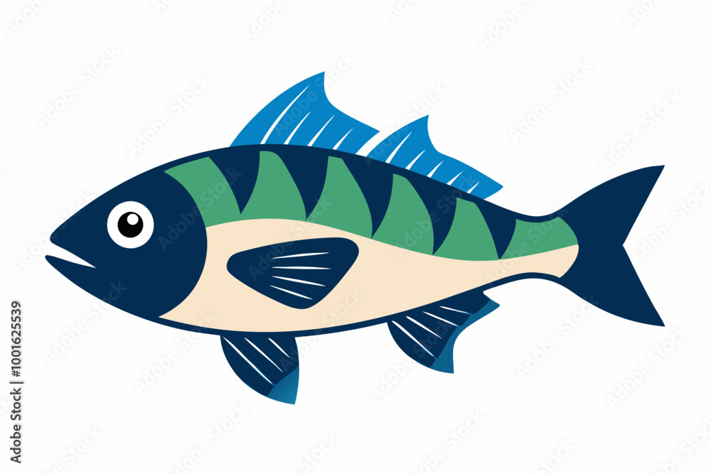 Naklejka premium Creative vector design of perch fish on a white background