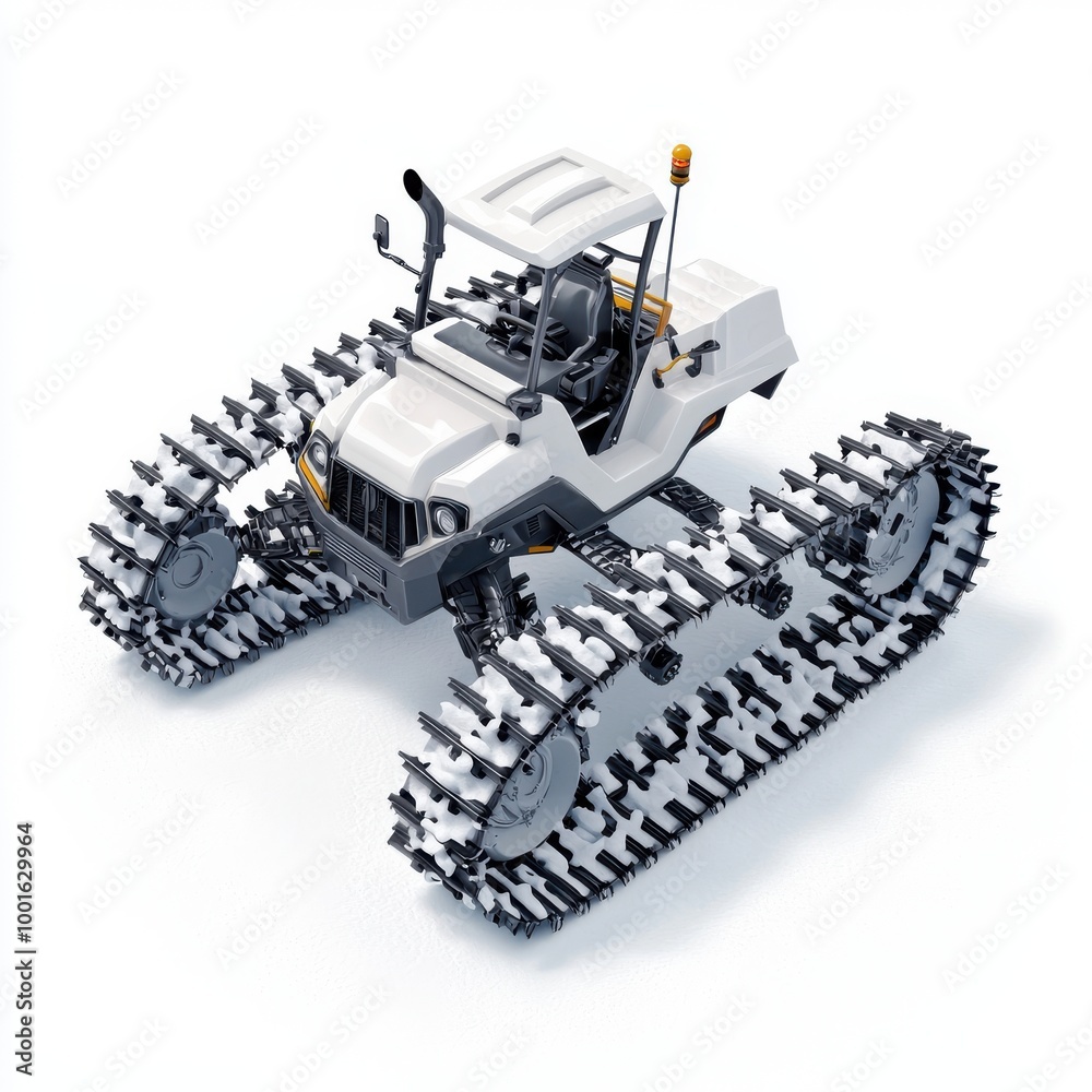 Snowcat on Isolated White Background Snowcat on Isolated White Background
