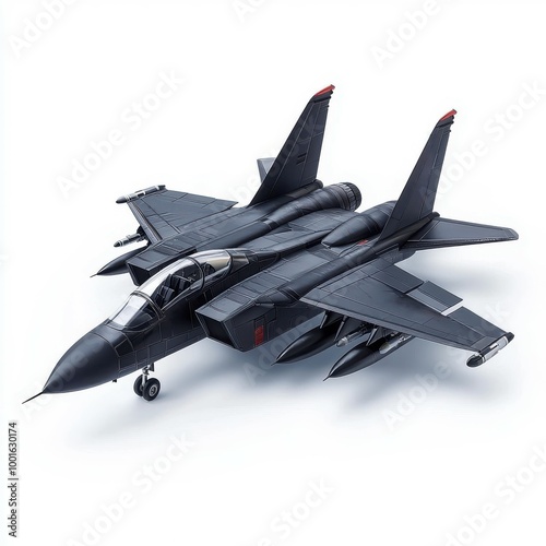 Sleek Jet Fighter Design on White Background